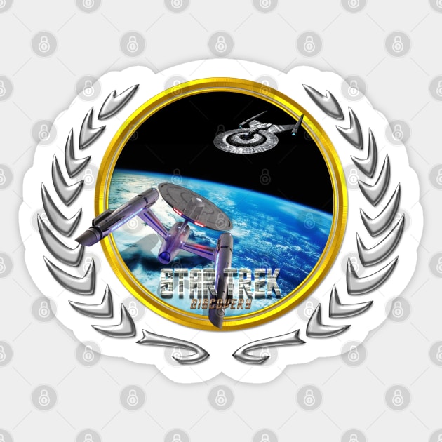 Star Trek Federation of Planets Enterprise 1701 Discovery 2L Sticker by Ratherkool